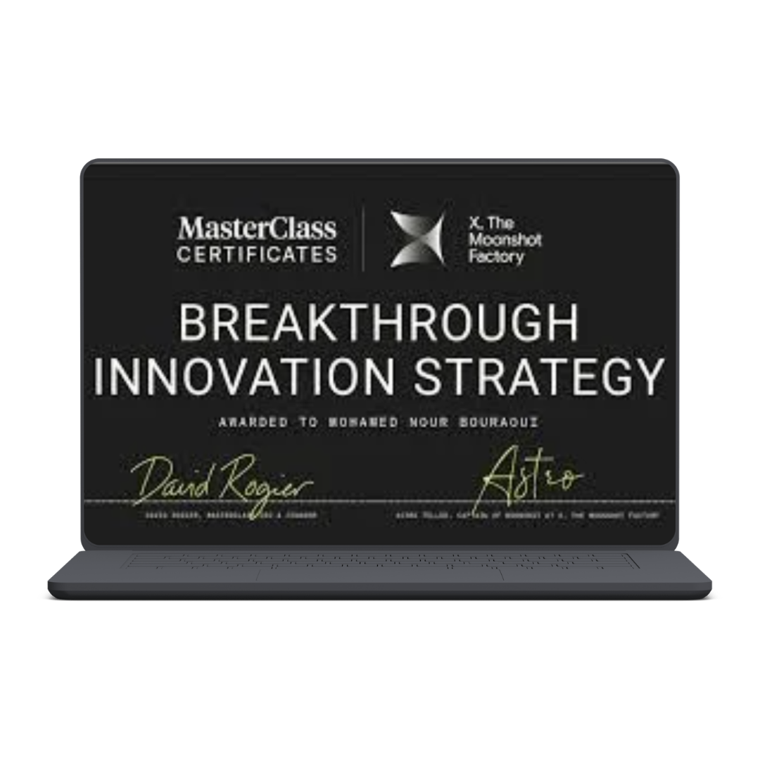 Masterclass certificate - Breakthrough Innovation Strategy